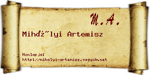 Mihályi Artemisz névjegykártya